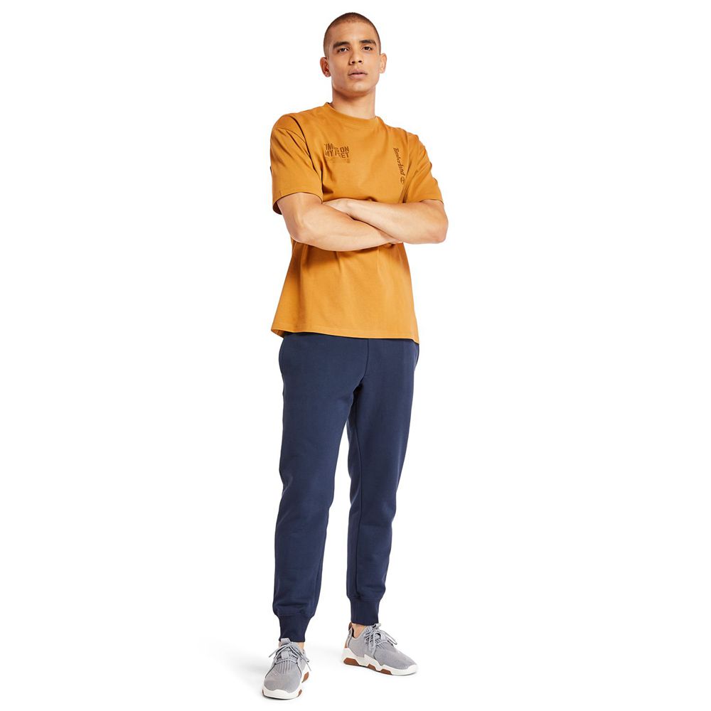 Pantalones Timberland Hombre Essential Logo Sweat Azul Marino - Chile HRA-435728